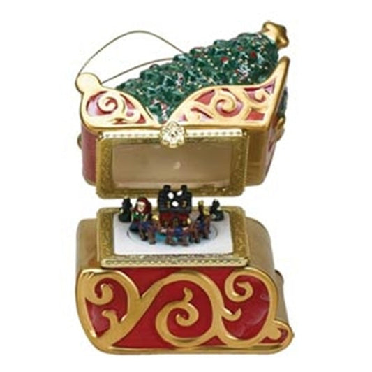 Mr Christmas Mini Porcelain Music Box Sleigh 16596 for sale in UK