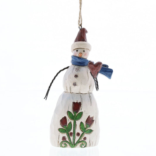 Jim Shore 4058773 Folklore Snowman With Heart (Hanging ornament)