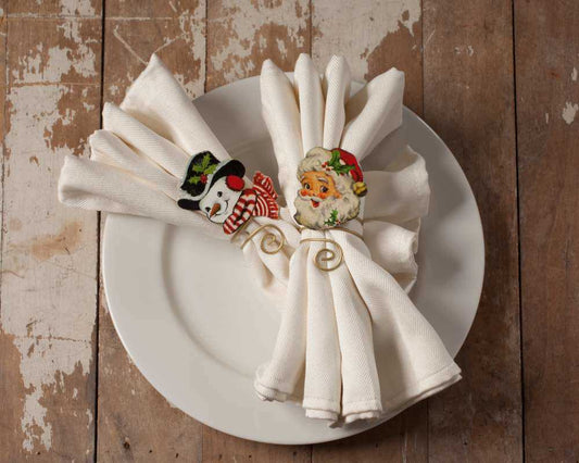 A fabolous decoration to buy in UK - TF8606 Bethany Lowe Retro Xmas Napkin Ring 2 Assorted