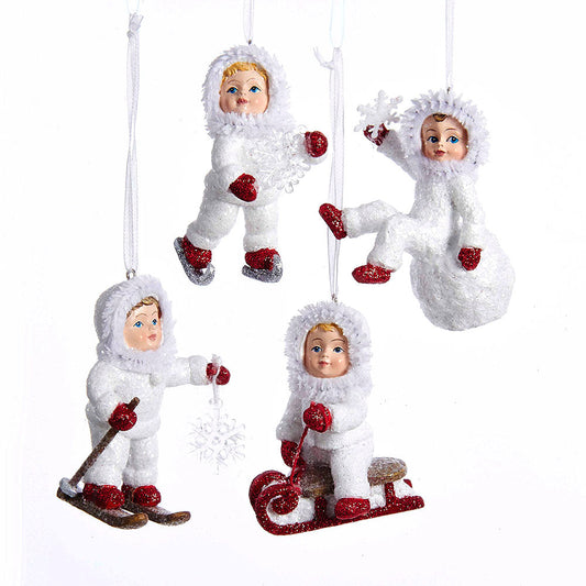 Kurt S. Adler NYC C8986 Snow Kid Ornament 4 Assorted