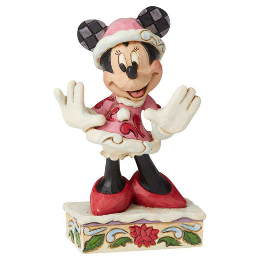 Jim Shore Festive Fashionista Minnie Mouse Christmas Figurine 6002843