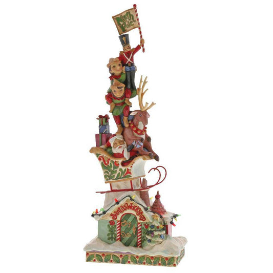 Jim Shore Heaped With Holiday Cheer Lighted Stacked Santa 4060310