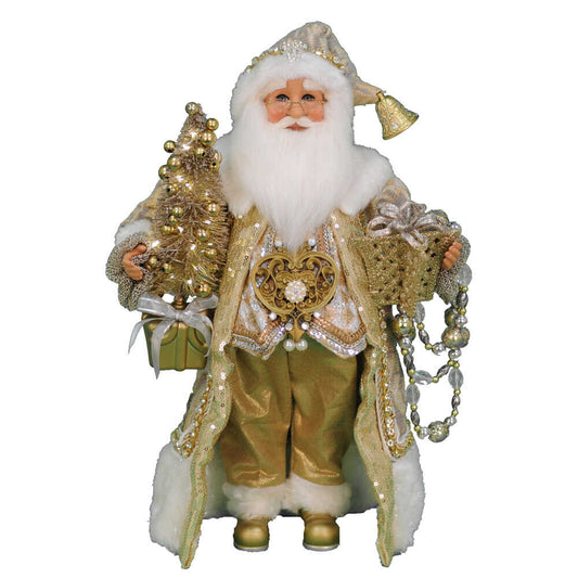 A fabolous decoration to buy in UK - Karen Didion Originals Lighted Golden Glimmer Santa CC16-189