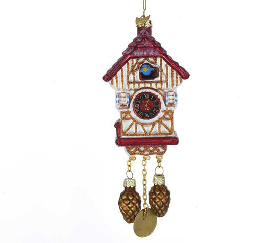 Kurt Adler NB1374 Noble Gems Glass Cuckoo Clock Ornament