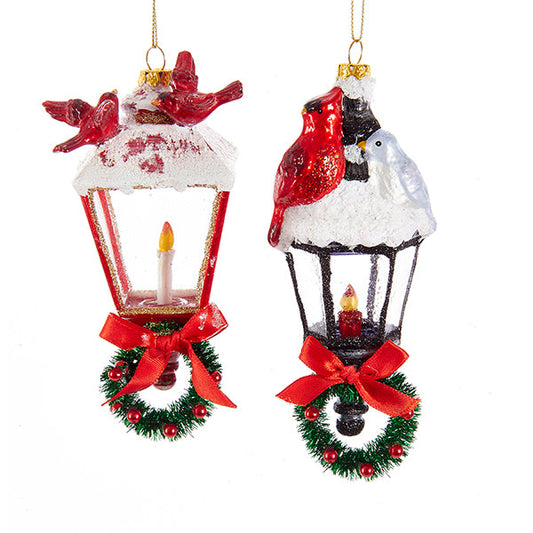 Kurt S. Adler NYC NB1239 Noble Gems Lantern with Bird Ornament 2 Assorted