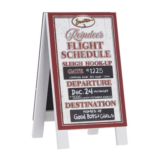 A fabolous decoration to buy in UK - Raz Imports 12inch Reindeer Flight Schedule Sandwich Board 4116213