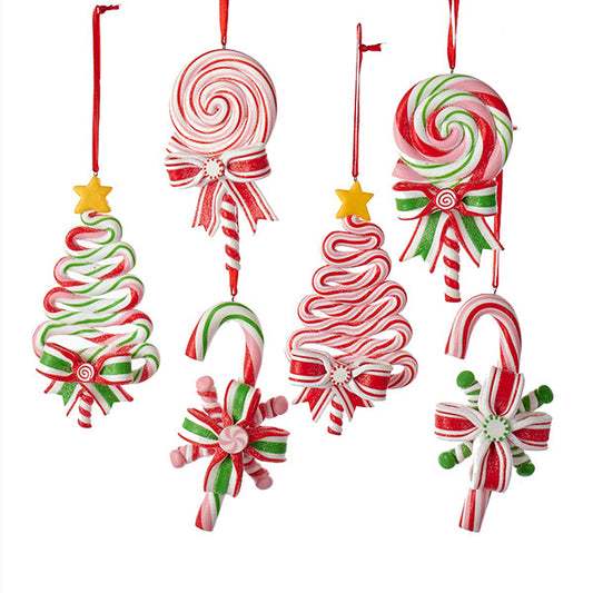 Kurt S. Adler NYC T2033 Candycane/Tree/Lollipop 6 Assorted