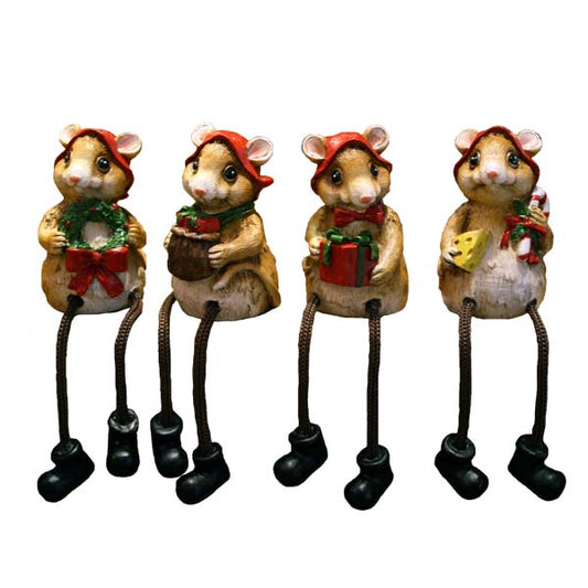 Shop now in UK Willow Brooks Secret Christmas Mouse sitting on shelf 4 assorted WB1200 North Pole Christmas Shop London