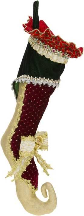 Shop now in UK Mark Roberts Gold Burgundy Stocking 24'' 24-87570