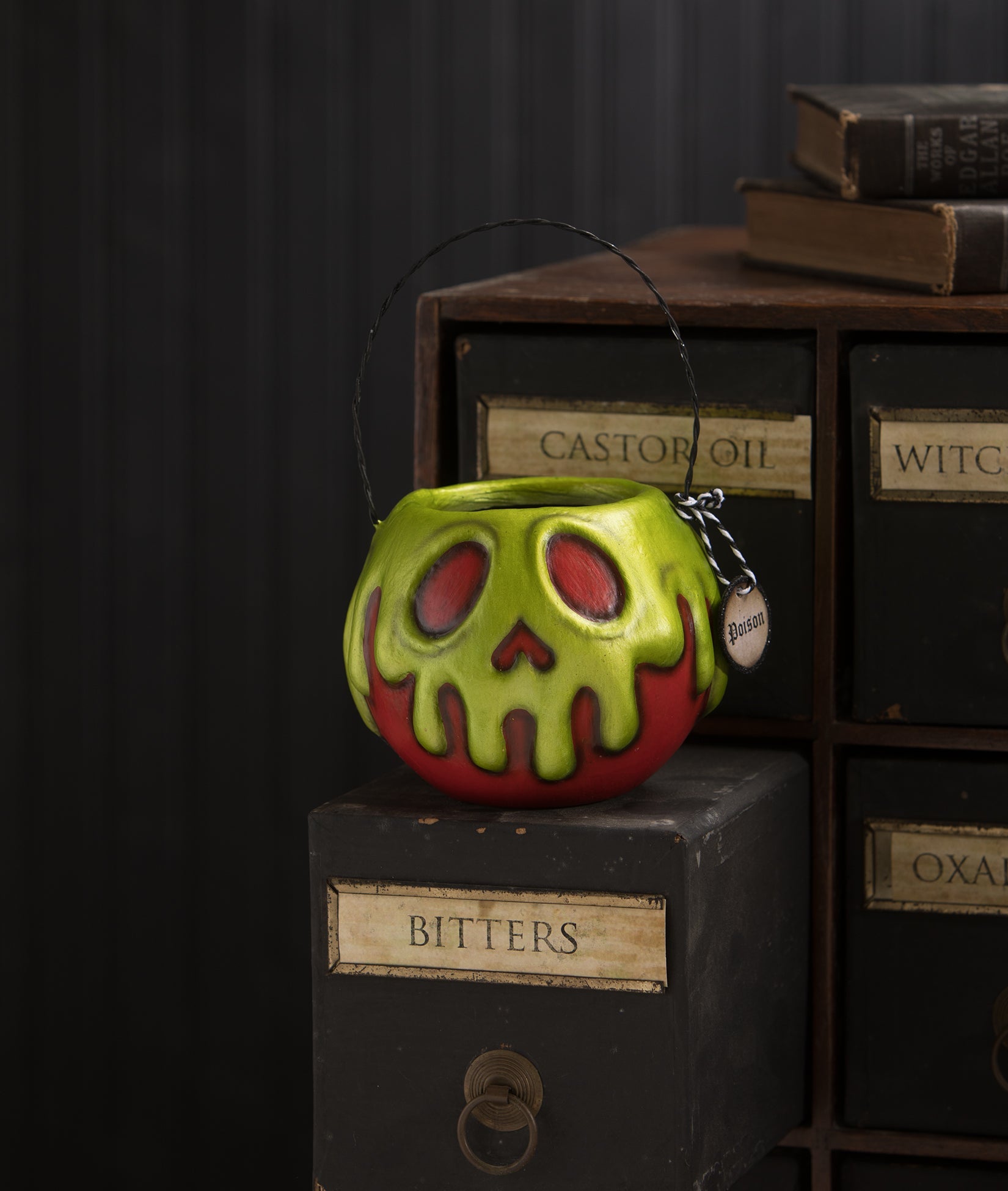 Small Red Apple With Green Poison Bucket LA1389  Bethany Lowe