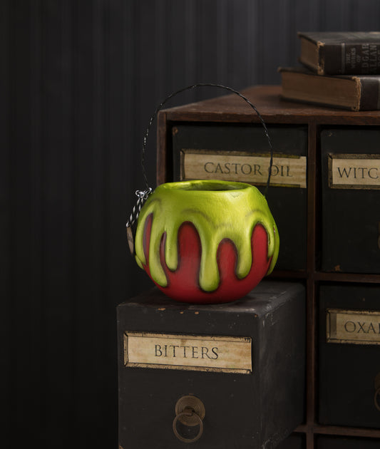 Small Red Apple With Green Poison Bucket LA1389  Bethany Lowe