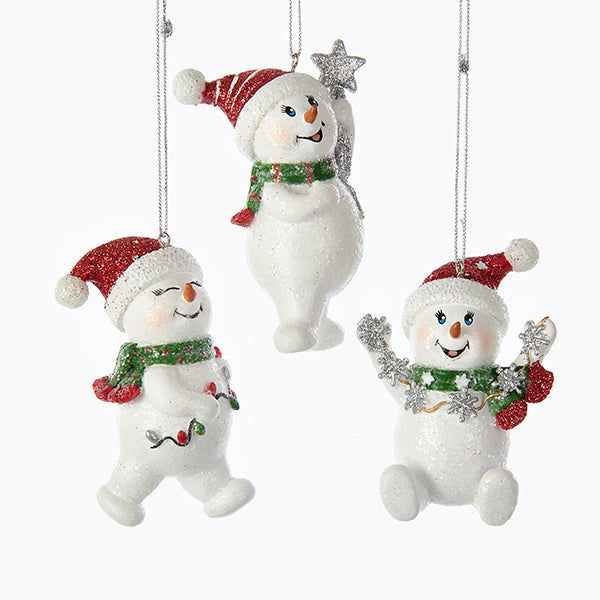 Kurt S. Adler NYC C6766 Resin Snowman with Red Hat 3 Assorted