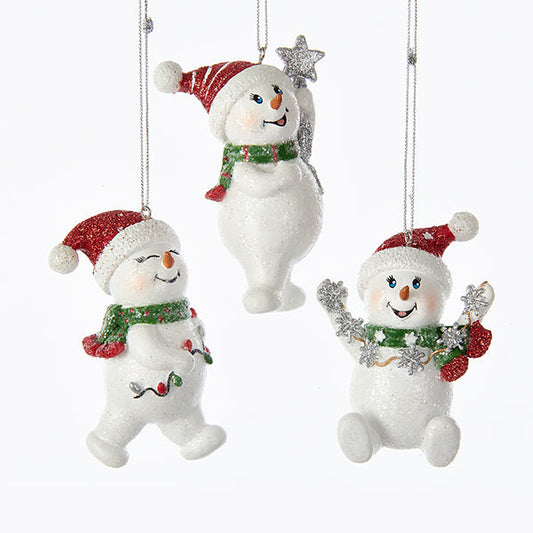 Kurt S. Adler NYC C6766 Resin Snowman with Red Hat 3 Assorted