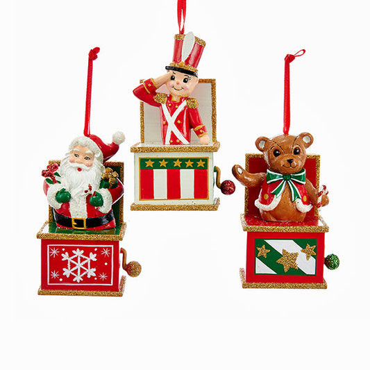 Kurt S. Adler NYC C6883 Jack In The Box Ornament 3 Assorted