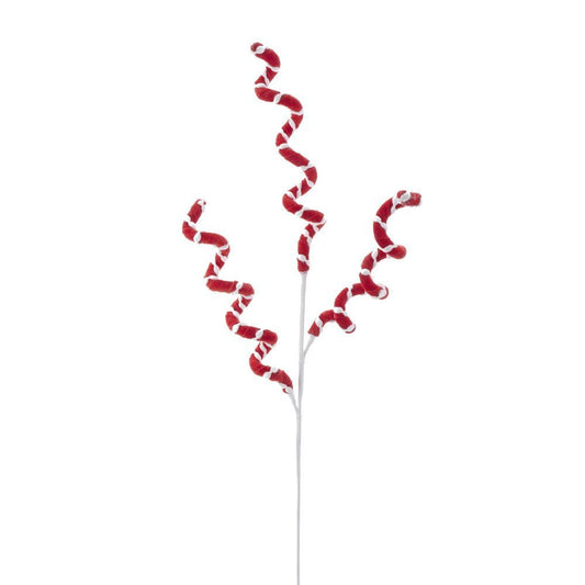 Kurt Adler NYC C6970 Red and White Curly Candy Spray  for sale in UK