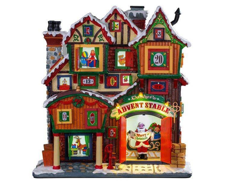 Lemax 95569 Façade du Village de Noël : Létable de lAvent de Dasher Lemax 95569 Façade du Village de Noël : Létable de lAvent de Dasher