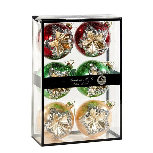 For sale in UK Glass Ball Box 6 Assorted P 36894