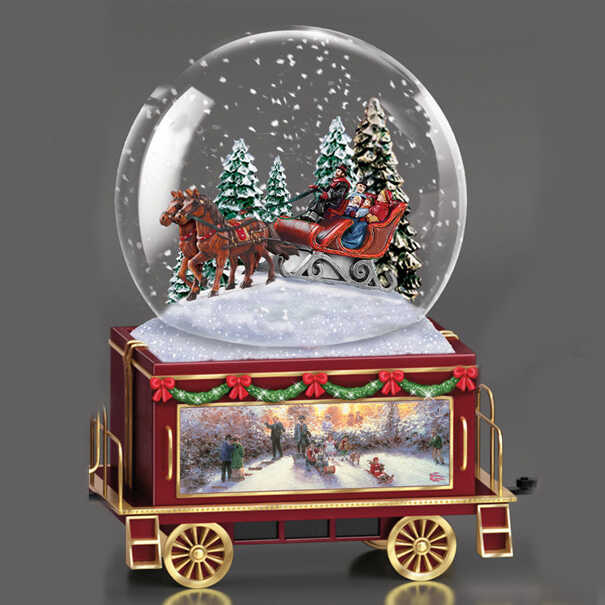 Shop now in UK Thomas Kinkade Wonderland Express Miniature Snow Globe Collection - Winter Wonderland 01-11631-006