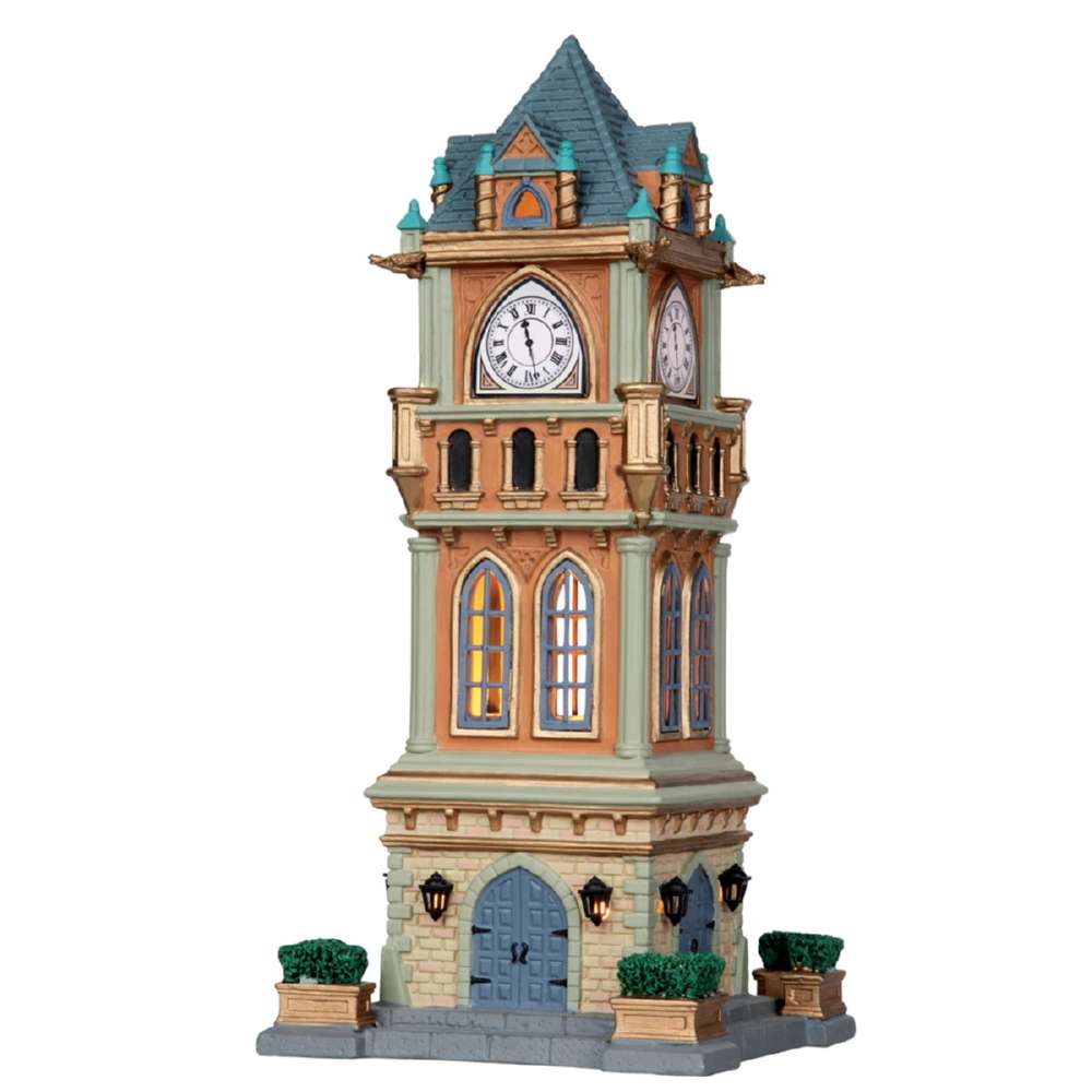 Shop now in UK Lemax Municipal Clock Tower, B/O Led 05007 Lemax Caddington Village