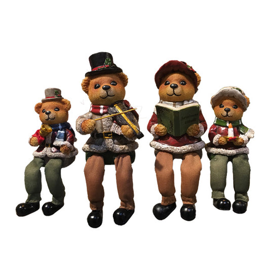 Shop now in UK Willow Brooks Secret Christmas Bear family sitting on shelf  4 assorted WB1200 North Pole Christmas Shop London