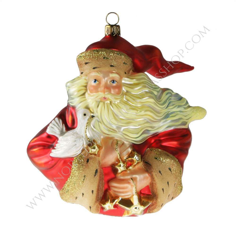 Shop now in UK Santa with Embroidered Robe Komozja Family Mostowski - Glass Bauble handmade in Poland