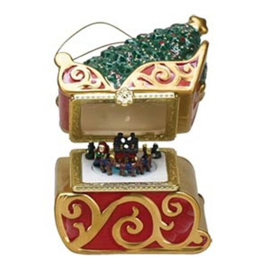 Shop now in UK Mr Christmas Mini Porcelain Music Box Sleigh 16596