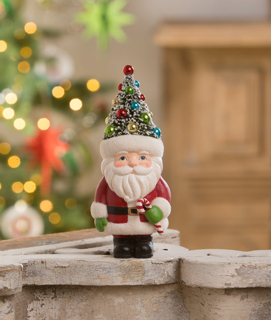 Buy in UK Bethany Lowe TL2370 Retro Santa with Candy Cane and Tree Hat