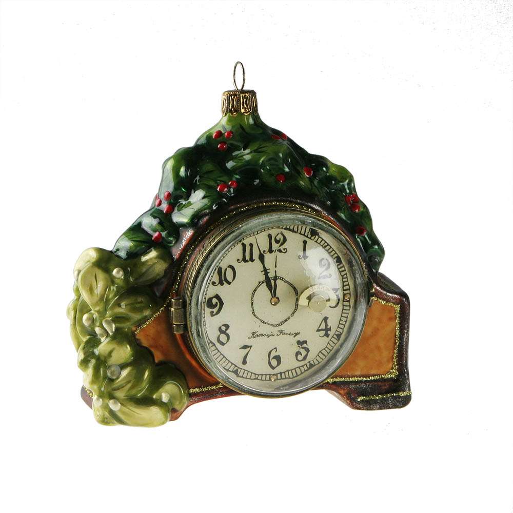 Shop now in UK Hinged Clock-musical Komozja Family Mostowski - Glass Bauble handmade in Poland