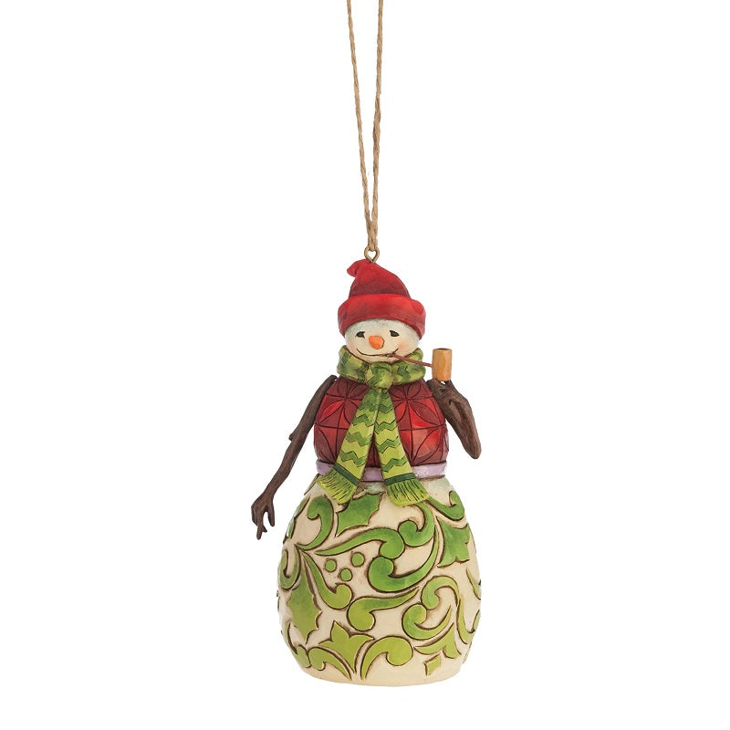 Shop now in UK Jim Shore Red & Green Snowman Hanging Ornament 4047792
