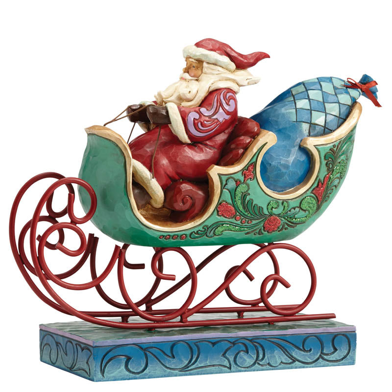Shop now in UK Jim Shore 4053675 Enjoy The Ride (Winter Wonderland Santa in sleigh) Heartwood Creek