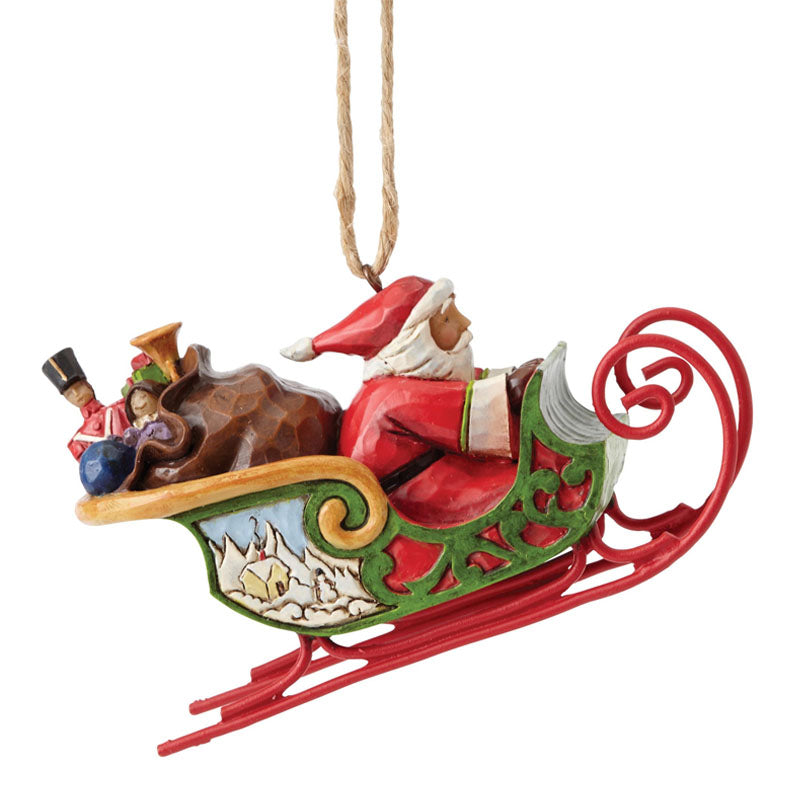 Shop now in UK Jim Shore 4053836 Santa in Sleigh Hanging Ornament