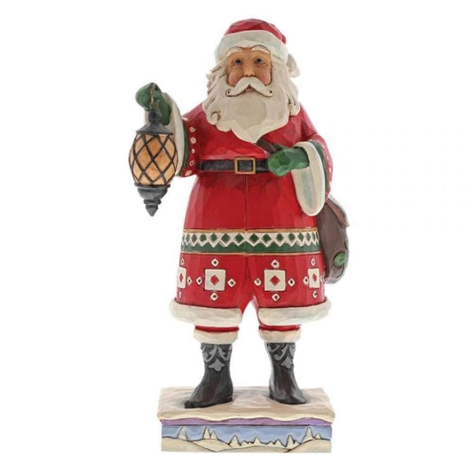 Shop now in UK Jim Shore Delivering December (Santa with Lantern and Satchel) 4058790