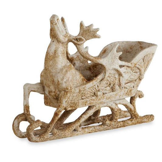 Shop now in UK K&K Interiors 51906A - Glitter and Rust Deer Sleigh