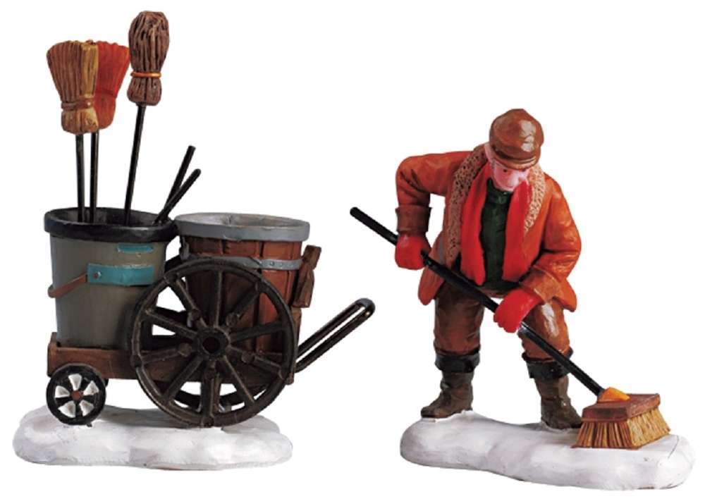 Shop now in UK Lemax Street Sweeper Set Of 2 52093 Lemax Figurines