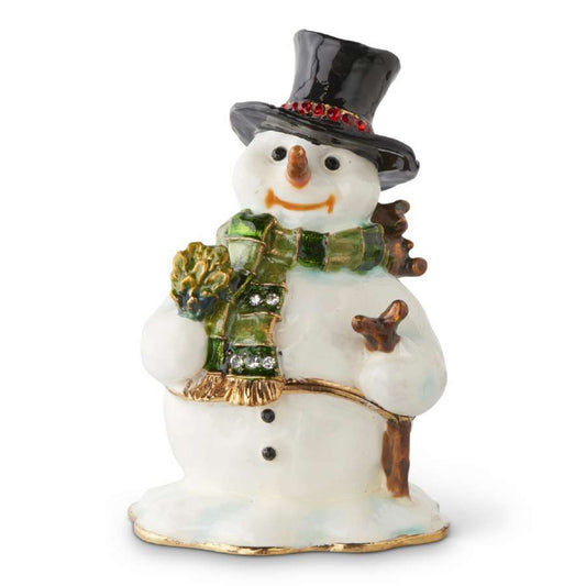 Shop now in UK K&K Interiors 53165A - Snowman Hinged Jewelry Box
