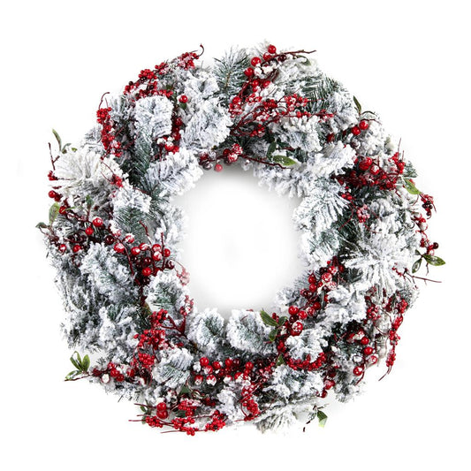 Shop now in UK Snow Berry Pine Wreath A 56188