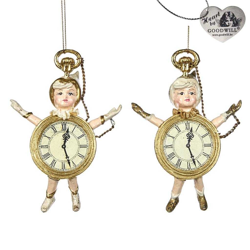 Shop now in UK Goodwill Belgium Clock Boy Ornament 2 Assorted B 94457
