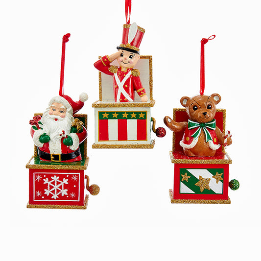 Shop now in UK Kurt S. Adler NYC C6883 Jack In The Box Ornament 3 Assorted