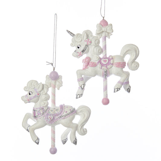 Shop now in UK C7905 Sugar plum carousel horse ornaments 2 assorted Kurt S.Adler New York