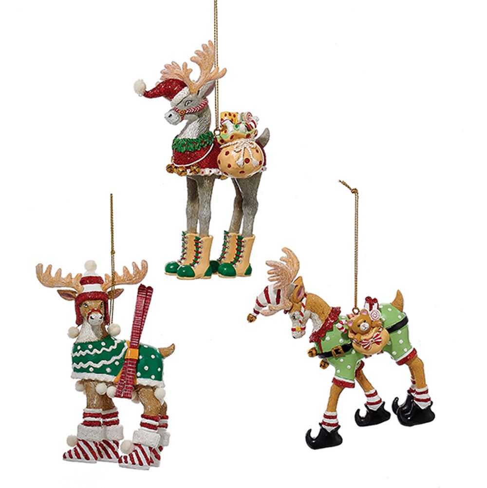 Shop now in UK Kurt S. Adler NYC D2852 Christmas Deer Ornament 3 Assorted