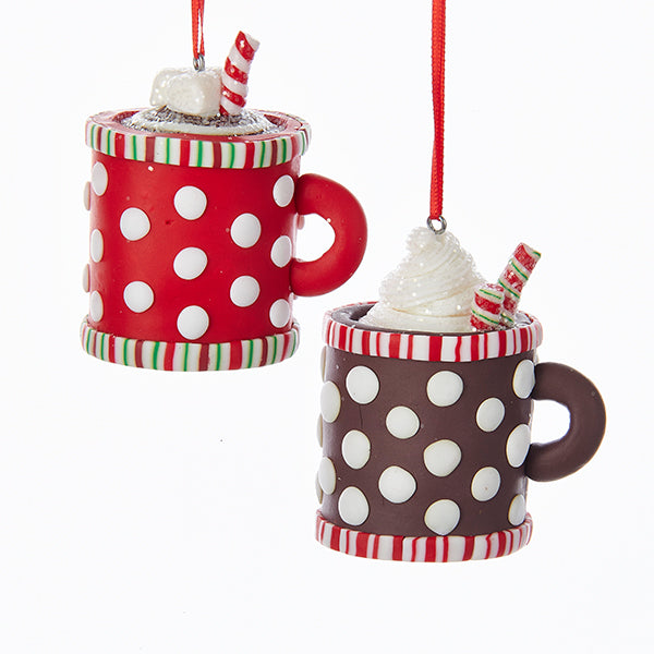 Shop now in UK Kurt S. Adler NYC D3059 Claydogh Hot Cocoa Cup Ornament 2 Assorted