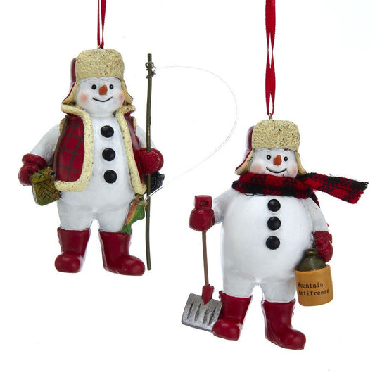 Shop now in UK Kurt Adler NYC D3550 Lodge Snowman Ornaments, 2 Assorted 