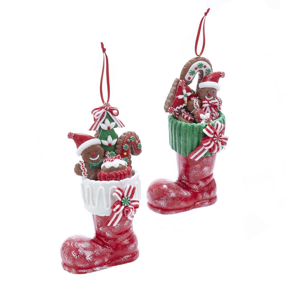 Shop now in UK Kurt Adler NYC D3614 Gingerbread Man In Boot Ornaments, 2 Assorted 
