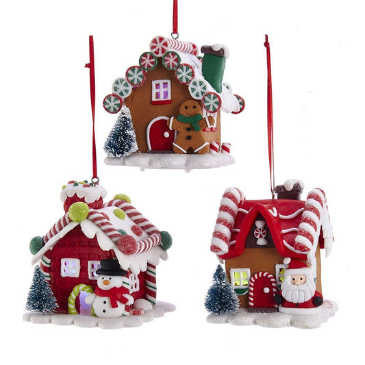 Shop now in UK Kurt Adler NYC D3619 Battery-Operated LED Gingerbread House Ornaments, 3 Assorted 