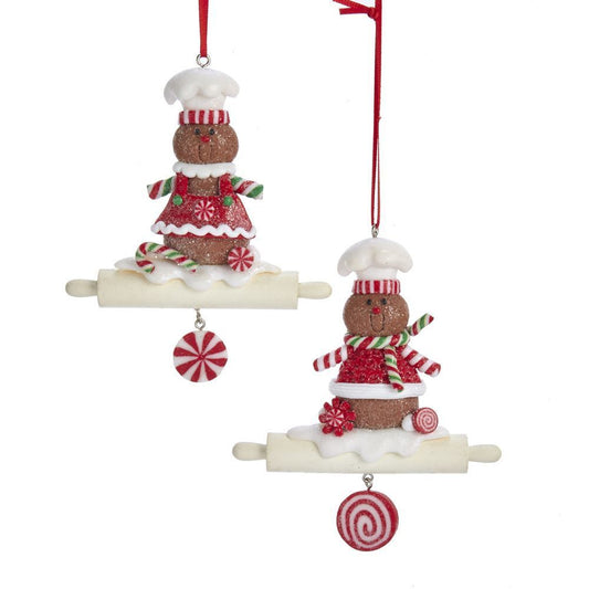 Shop now in UK Kurt Adler NYC D3635 Gingerbread Rolling Pin Ornaments, 2 Assorted 