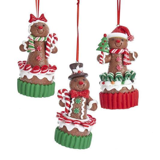 Shop now in UK Kurt Adler NYC D3636 Gingerbread Miniature Cupcake Ornaments, 3 Assorted 