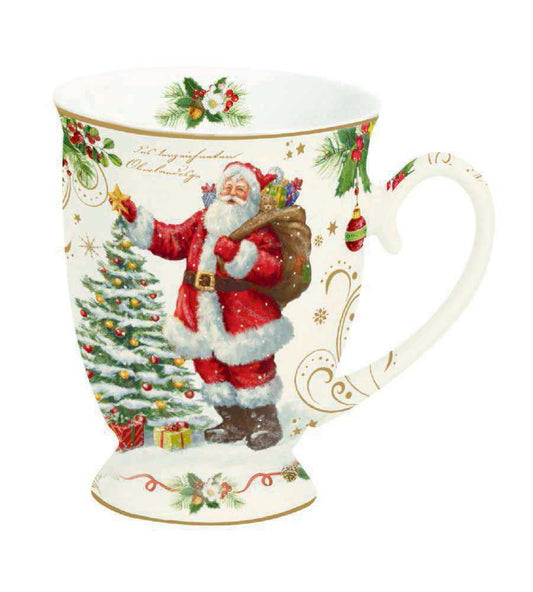 Shop now in UK Christmas Tableware: Footed mug in high quality Fine China
