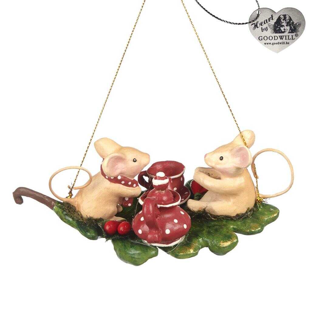 Shop now in UK Goodill Belgium 2020 B 93156 Woodland Tea Party Mice On Leaf