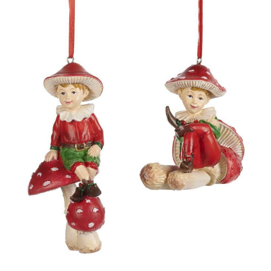Shop now in UK Goodwill Belgium D 46138 Boy on Mushroom 2 Assorted Ornaments