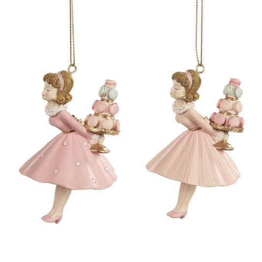 Shop now in UK Goodwill Belgium D 46171 Kissing Girls with Macaroons 2 Assorted Ornaments
